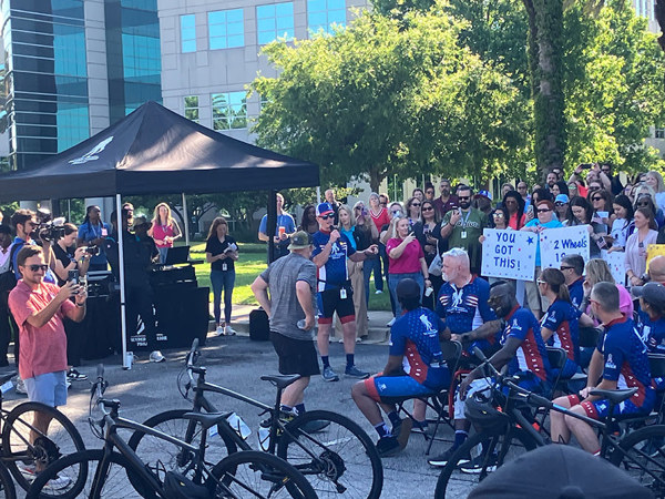 WWP Warriors take part in the first segment5 of Soldier Ride 250.