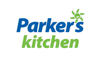 Parker’s Kitchen green and blue logo.