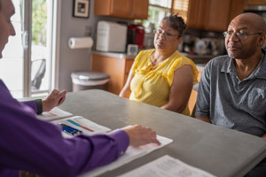 Wounded Warrior Richard Daniel Sits With His Wife