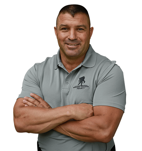 Warrior Michael Pence smiling at the camera.